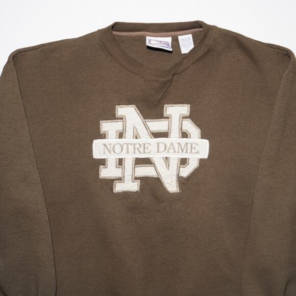 Vintage Notre Dame Fighting Irish Crewneck Sweatshirt Men’s Large Brown Logo - Picture 2 of 8